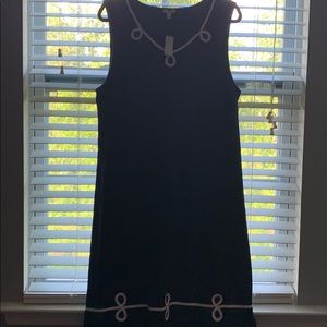 Navy and white dress